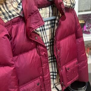 Burberry Maroon Quilted Jacket